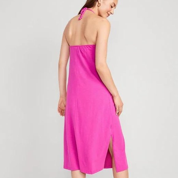 NWT Old Navy Slub-Knit Halter Midi Shift Dress for Women - Picture 2 of 7
